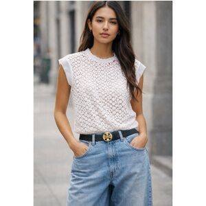 SOLD | Tory Burch | White Eyelet Lace Top